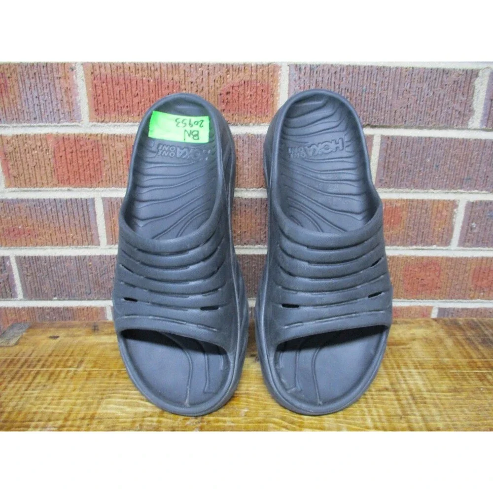 Hoka One One Mens Ora Recovery Slide Sandals Black Sport Shoes Size 10